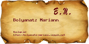 Bolyanatz Mariann névjegykártya